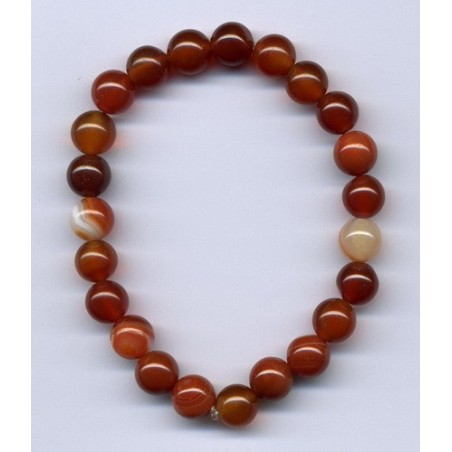 Bracelet Perles Pierre naturelle 18,5 cm x 8 m/m Agate Rayée.
