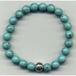 Bracelet Perles Pierre naturelle 18,5 cm x 8 m/m Turquoise.