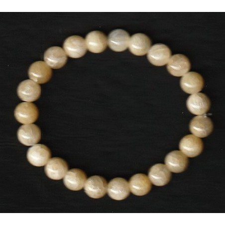 Bracelet Perles Pierre naturelle 18 cm x 9 m/m JADE-JAUNE.