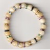 Bracelet Perles Pierre naturelle 19 cm x 9 m/m JADE-JAUNE.