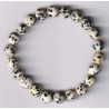 Bracelet Perles Pierre naturelle 18 cm x 8 m/m JASPE DALMATIEN.