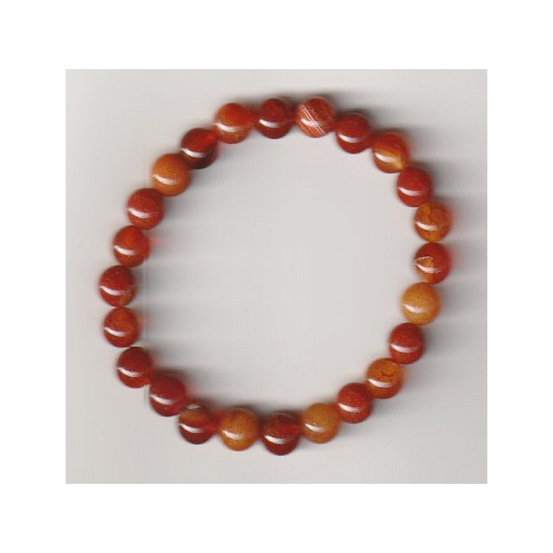 Bracelet Perles Pierre naturelle 18,5 cm X 8 m/m. CORNALINE.