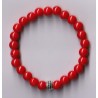 Bracelet Perles Pierre naturelle 18,5 cm X 8 m/m. JADE ROUGE.