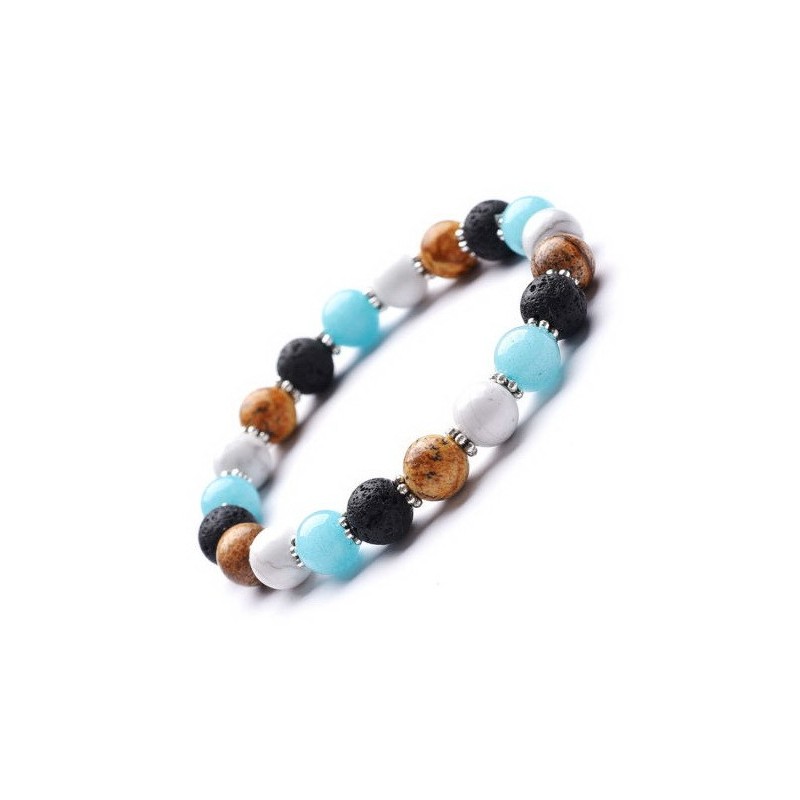 Bracelet Perles Pierre naturelle 18,5 cm X 8 m/m. Pierre de Naissance mars.