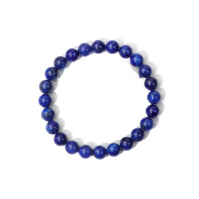 Bracelet Perles Pierre naturelle 18,5 cm X 8 m/m. SAPHIR.