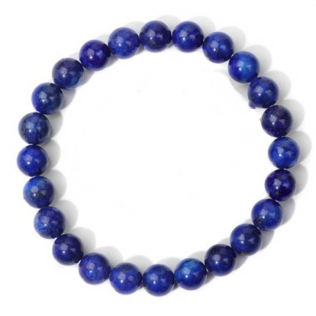 Bracelet Perles Pierre naturelle 18,5 cm X 8 m/m. SAPHIR.