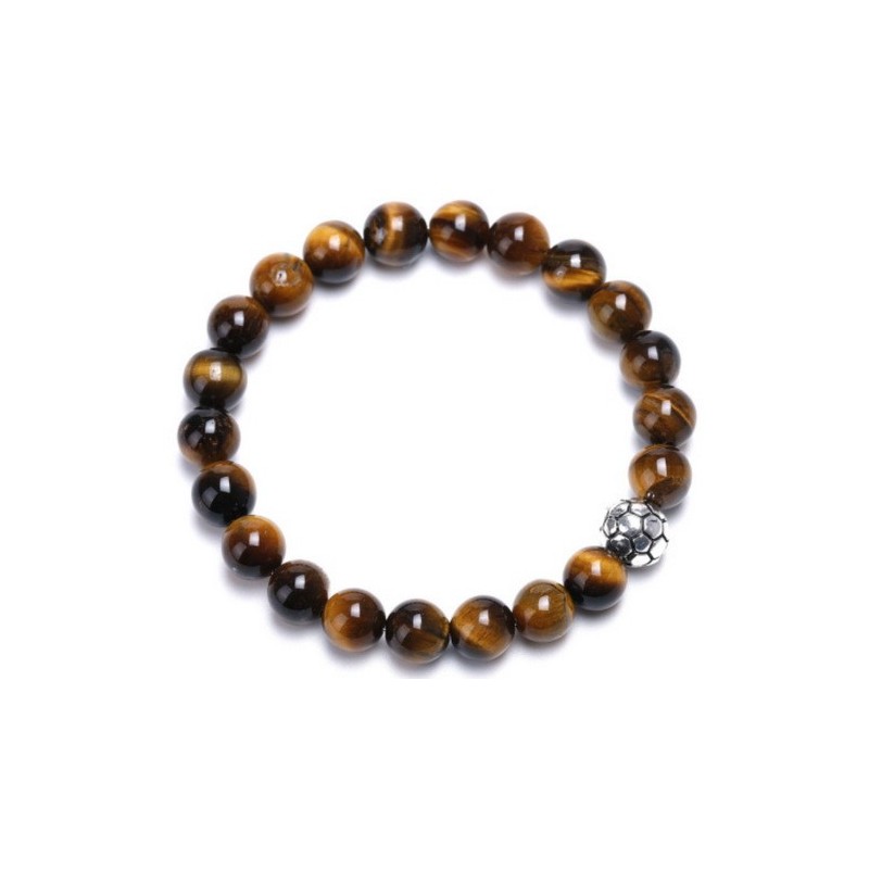 Bracelet Perles Pierre naturelle 18,5 cm X 8 m/m. OEIL DE TIGRE.