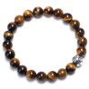 Bracelet Perles Pierre naturelle 18,5 cm X 8 m/m. OEIL DE TIGRE.