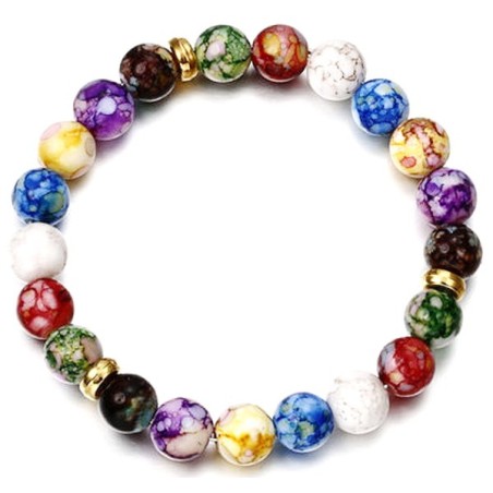Bracelet Perles Pierre naturelle 17 cm X 8 m/m. 7CHAKRAS