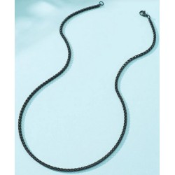 Collier Chaîne en acier inoxydable, noir 50 cm x 3 m/m neuf.