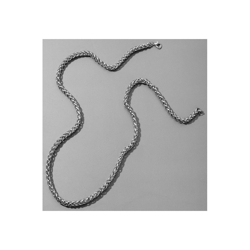 Collier Chaîne en acier inoxydable, argent 60 cm neuf.