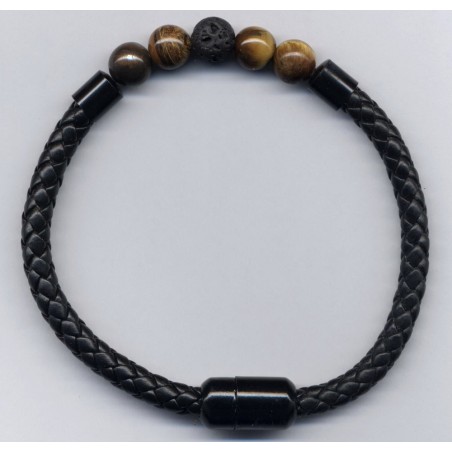 Matière cuir tressé PU épaisseur 5 m/m noir.