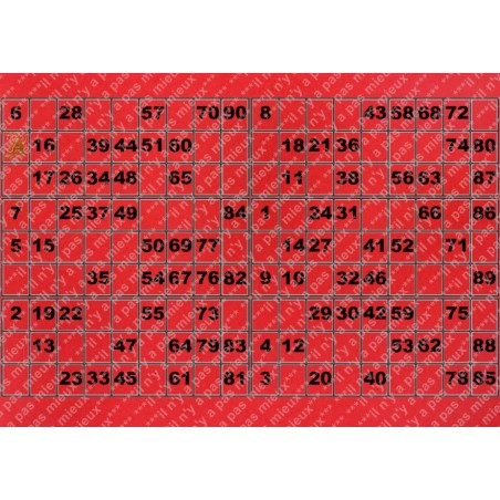 Plaque de 6 cartons de loto plastifié 200 microns neuf A4.