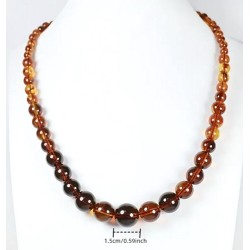 Collier en Perles d'Ambre Bohème - Ambre Lisse et Brillant.