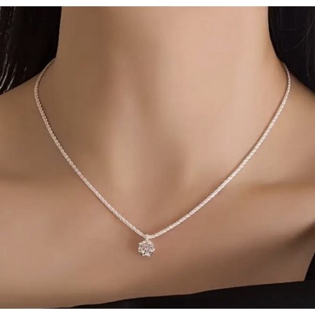 Collier élégant en moissanite de 1 carat - 925 sterling Argent.