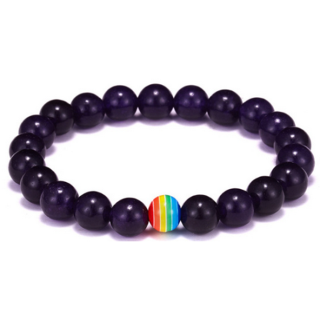 Bracelet Perles Pierre naturelle. 18 cm x 8  m/m. AMETHYSTE.