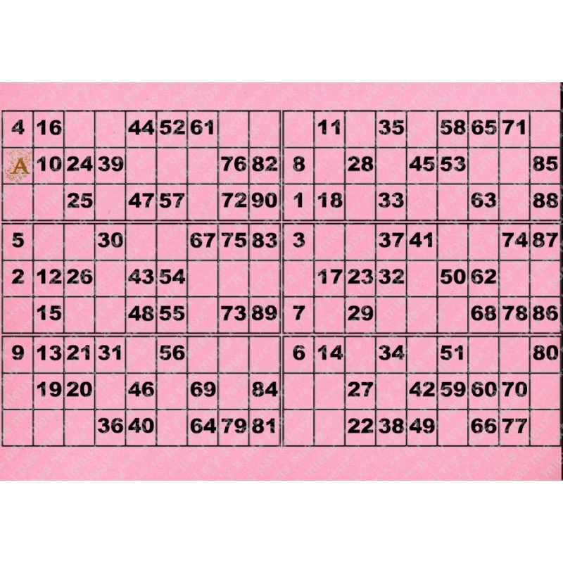 Plaque de 6 cartons de loto plastifié 200 microns neuf A4.