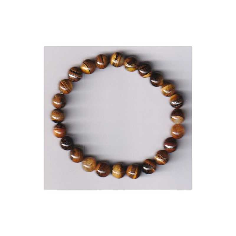 Bracelet Perles Pierre naturelle. 20 cm x 8  m/m. OEIL DE TIGRE.