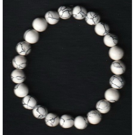 Bracelet Perles Pierre naturelle. 18 cm x 8  m/m. HOWLITE.