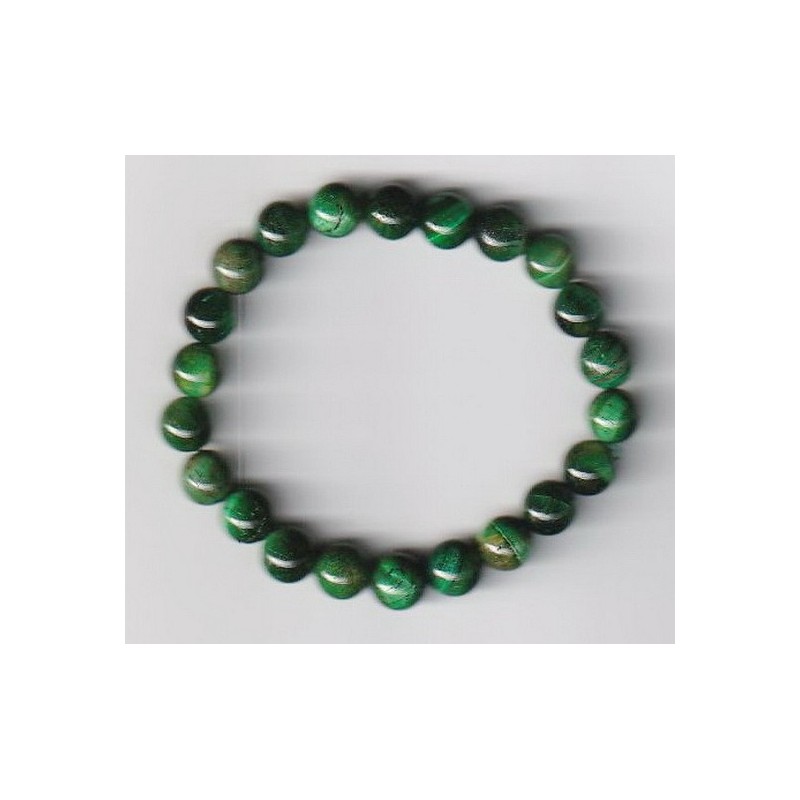 Bracelet Perles Pierre naturelle. 18,5 cm x 8  m/m. JASPE VERT.