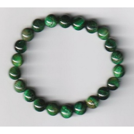 Bracelet Perles Pierre naturelle. 18,5 cm x 8  m/m. JASPE VERT.