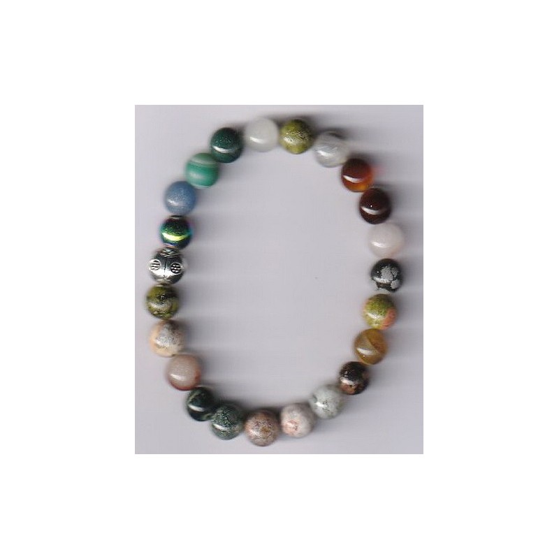 Bracelet Perles Pierre naturelle. 20 cm x 8  m/m. Diverses Pierres.