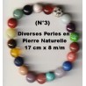 Bracelet Perles Pierre naturelle. 17 cm x 8  m/m. Diverses Pierres.