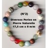 Bracelet Perles Pierre naturelle. 17,5 cm x 8  m/m. Diverses Pierres.