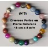 Bracelet Perles Pierre naturelle. 18 cm x 8  m/m. Diverses Pierres.