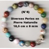 Bracelet Perles Pierre naturelle. 18,5 cm x 8  m/m. Diverses Pierres.