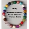 Bracelet Perles Pierre naturelle. 19 cm x 8  m/m. Diverses Pierres.