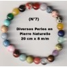 Bracelet Perles Pierre naturelle. 20 cm x 8  m/m. Diverses Pierres. (1)