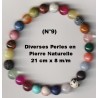 Bracelet Perles Pierre naturelle. 21 cm x 8  m/m. Diverses Pierres.