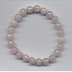 Bracelet Perles en Pierre naturelle. Quartz Rose 8 m/m x 18 cm