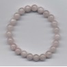 Bracelet Perles en Pierre naturelle. Quartz Rose 8 m/m x 18 cm