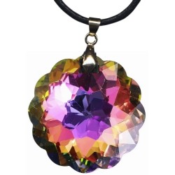 Pendentif Collier 45 mm En Cristal a facettes Arc-en-ciel.