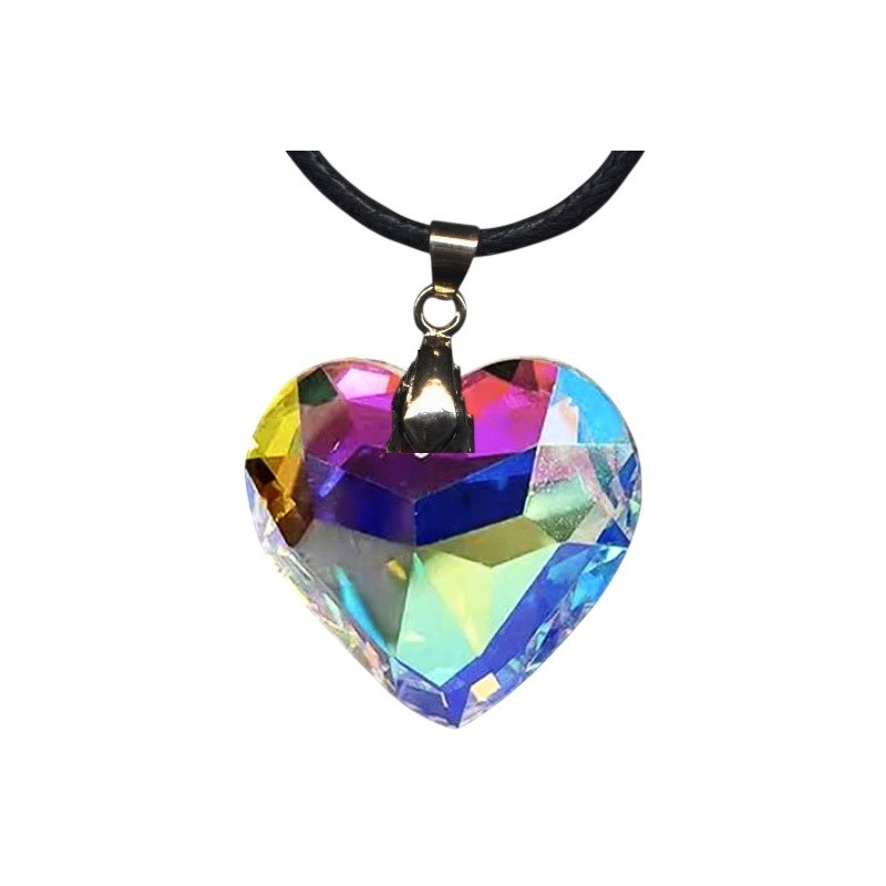 Pendentif Collier 45 mm En Cristal a facettes Arc-en-ciel.
