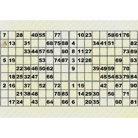 Plaque de 6 cartons de loto plastifié 200 microns neuf A4.