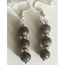 Boucles D'oreilles Hypoallergéniques. Perles en Pierre Naturelle (ALBATRE)