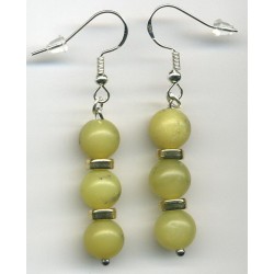Boucles D'oreilles Hypoallergéniques. Perles en Pierre Naturelle (AMAZONITE)