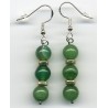 Boucles D'oreilles Hypoallergéniques. Perles en Pierre Naturelle (AVENTURINE)
