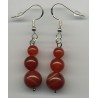 Boucles D'oreilles Hypoallergéniques. Perles en Pierre Naturelle (CORNALINE)