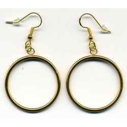 Boucles D'oreilles Hypoallergéniques. Perles en Pierre Naturelle (30mm)