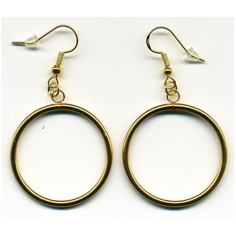 Boucles D'oreilles Hypoallergéniques. Perles en Pierre Naturelle (30mm)