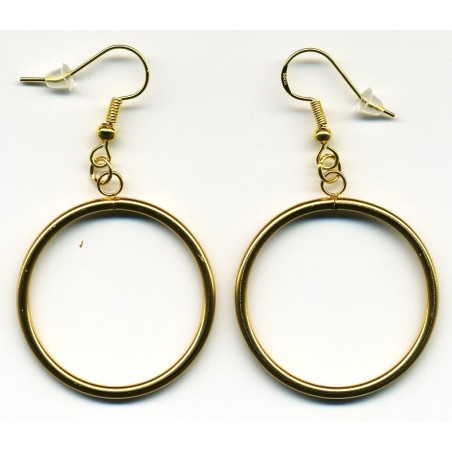 Boucles D'oreilles Hypoallergéniques. Perles en Pierre Naturelle (30mm)