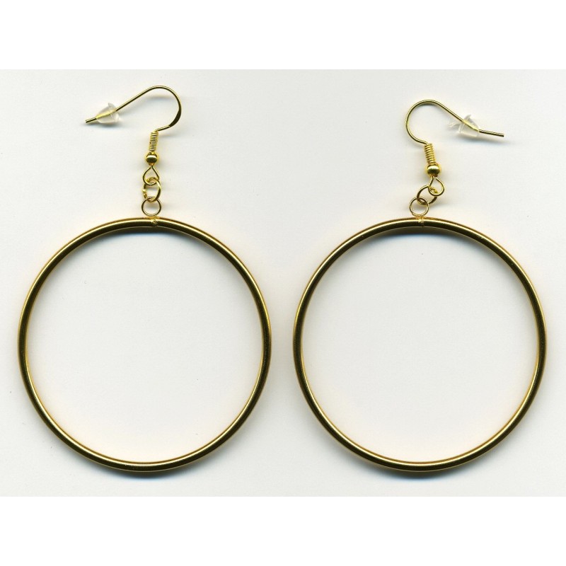 Boucles D'oreilles Hypoallergéniques. Perles en Pierre Naturelle (50mm)