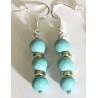 Boucles D'oreilles Hypoallergéniques. Perles en Pierre Naturelle (TURQUOISE)