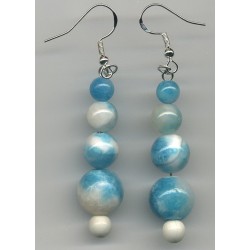 Boucles D'oreilles Hypoallergéniques. Perles en Pierre Naturelle (JADE PERSAN)