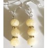 Boucles D'oreilles Hypoallergéniques. Perles en Pierre Naturelle (JADE-JAUNE)