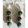Boucles D'oreilles Hypoallergéniques. Perles en Pierre Naturelle (JASPE VERT)